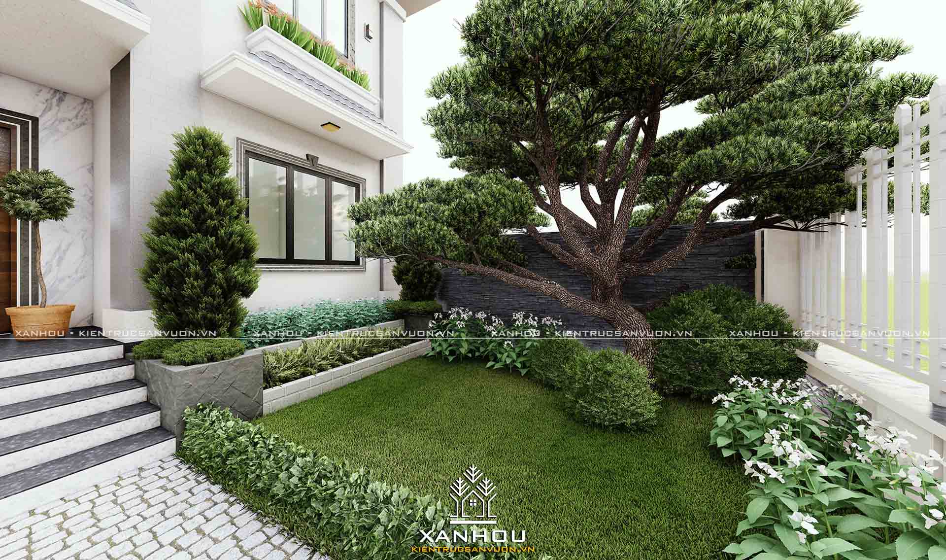 Top 99 mẫu thiết kế sân vườn đẹp hiện đại đơn giản dễ thi công [2022] - Sân vườn Xanhou 8